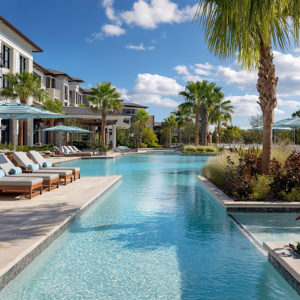 Resort-style pool at SMI Detox in Chicago, Illinois